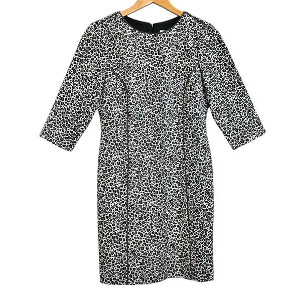 REISS Body Con Dress Leopard Print Gray White and Black Women's Size 8 - Picture 9 of 11